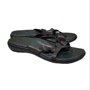 Born Women Comfort Leather Strappy Sandals Flip Flop shoes sz 7